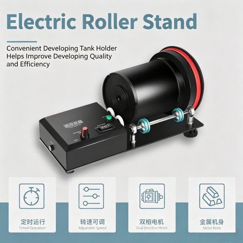 Photo Develop Tank - Supporto Elettrico Rotante per Lavaggio Pellicole,
